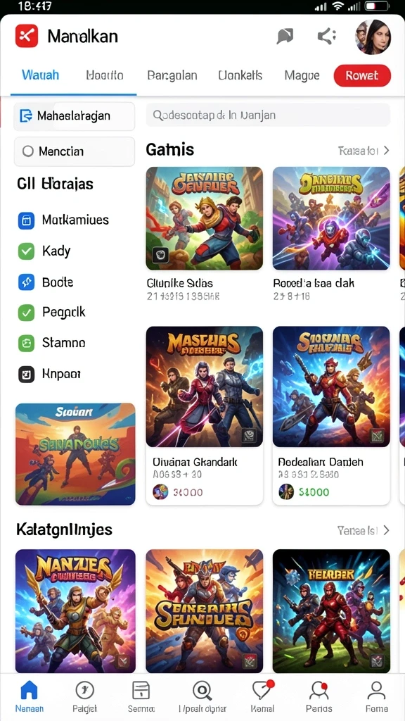 Tangkapan layar menunjukkan fitur bonus yang tersedia.
