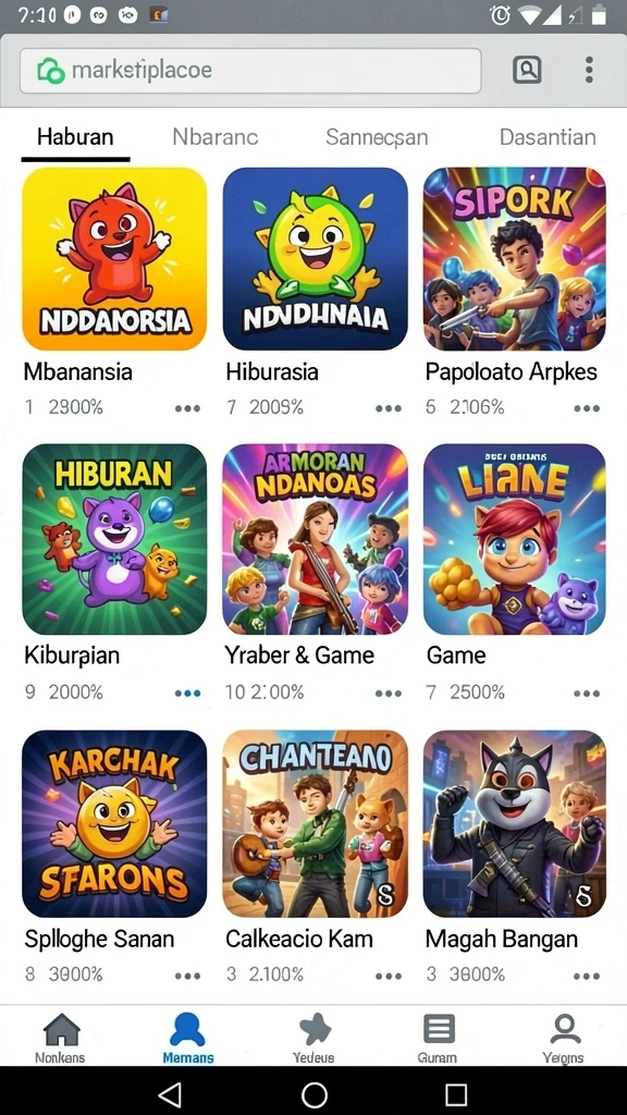 Tampilan antarmuka utama dengan navigasi sederhana.