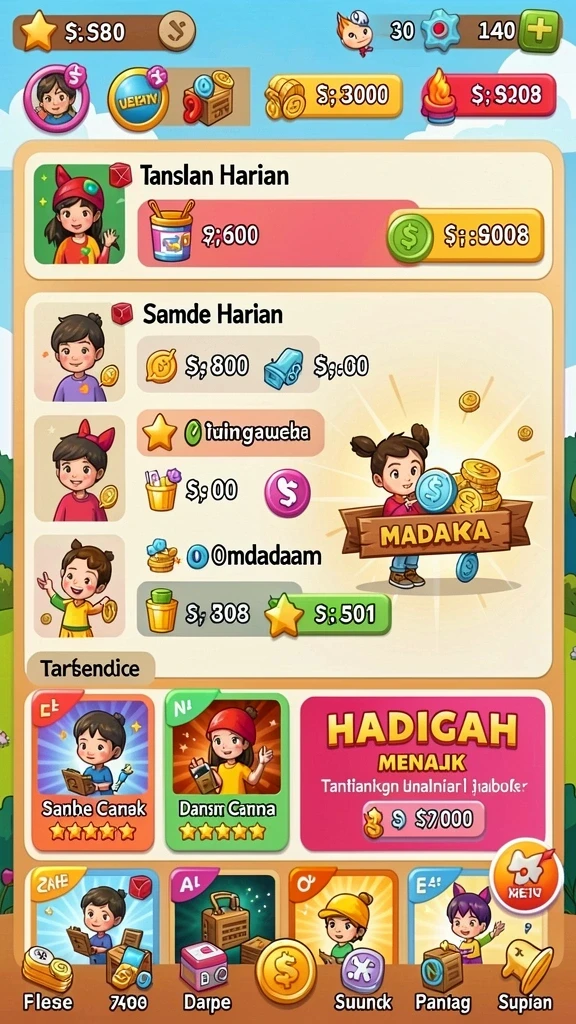 Beragam mode permainan yang menarik untuk dipilih.