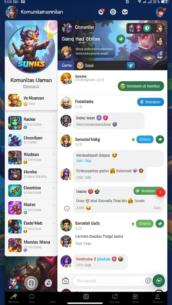 Fitur sosial untuk berinteraksi dengan pemain lainnya.