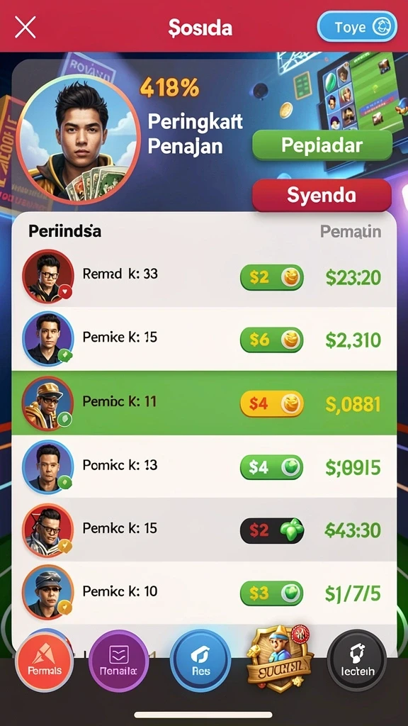 Menampilkan variasi senjata yang bisa digunakan.