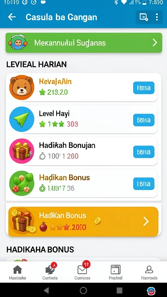 Tampilan awal yang menarik dengan grafis yang tajam.